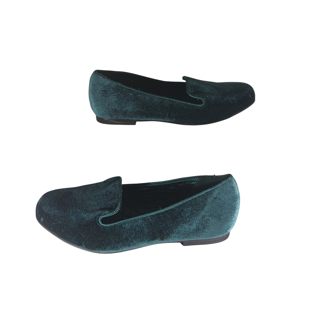 Torrid Emerald Green Velvet Loafer Flats Women Size 8.5 Wide‎ Comfort Shoes